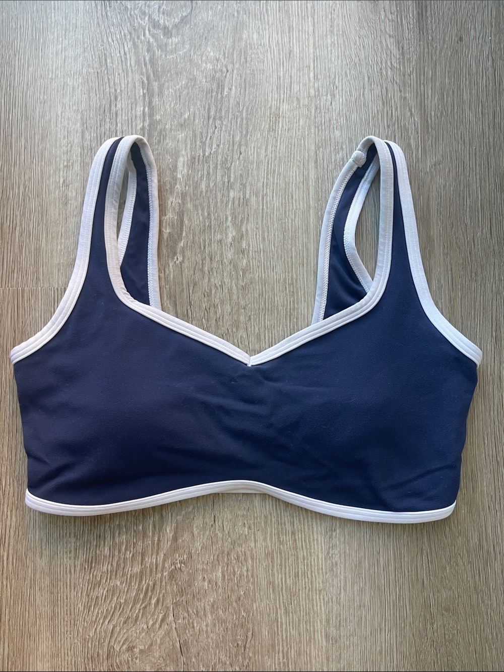 YPB by Abercrombie Navy Sports Bralette with White Trim